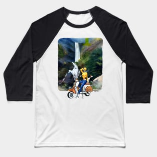 Vespa Waterfall Baseball T-Shirt